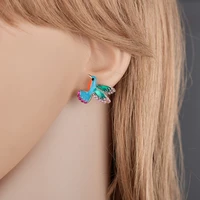 yada new cute animal crystal rhinestone birds earring set for girls crystal statement earring jewelry metal earrings er200055