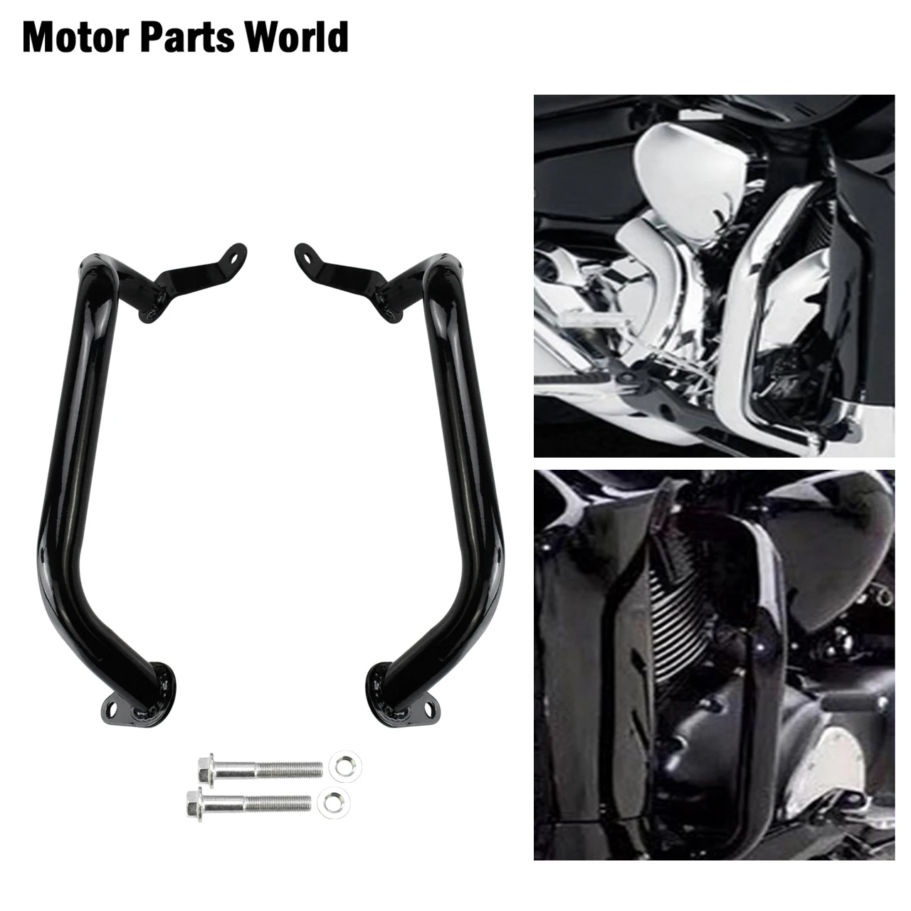 

2Pcs Motorcycle Gloss Black Front Engine Crash Guard Frame Protector Highway Bar Fits For Suzuki M109R 2007-2016 2017 2018