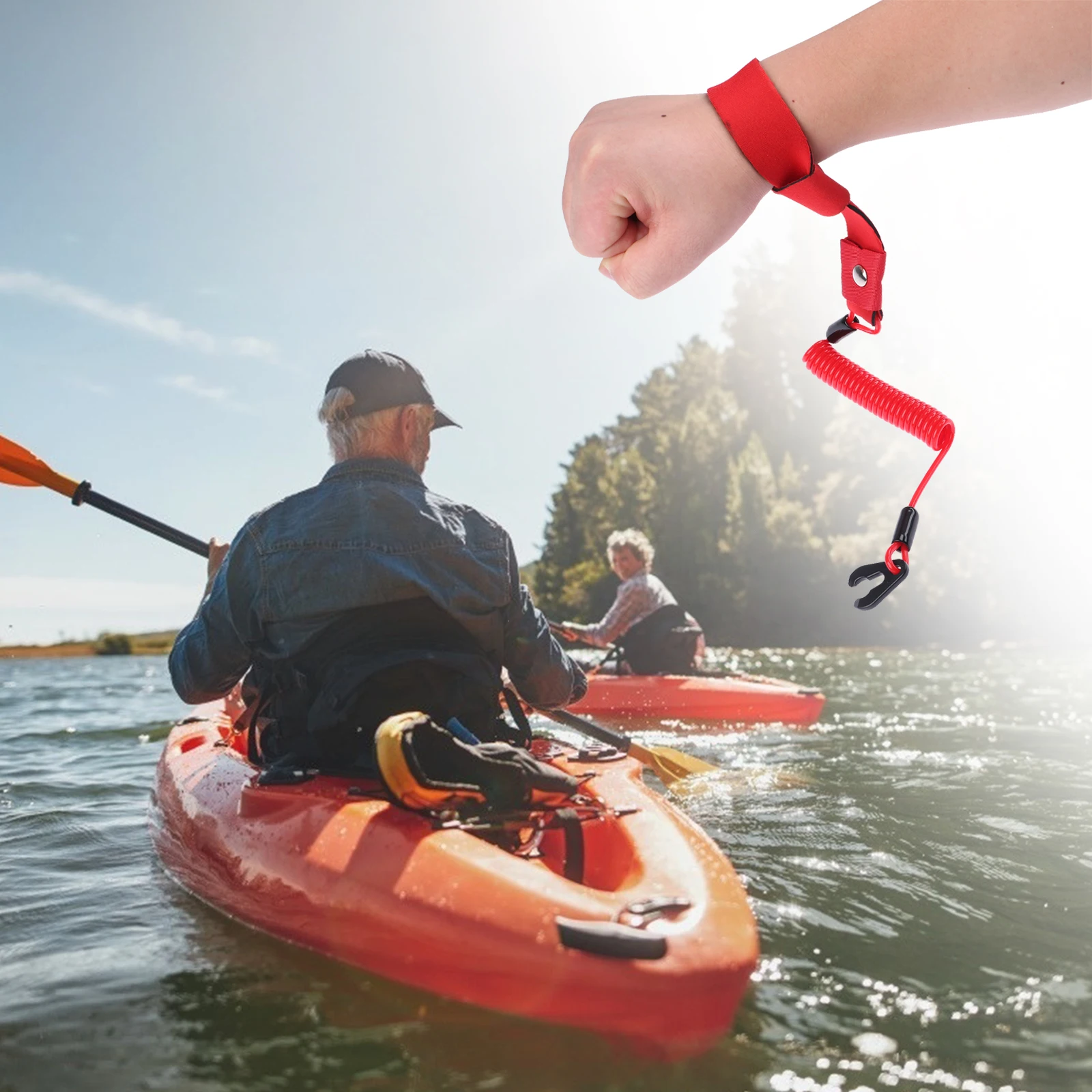 

Safety Lanyard Universal Boat Engine Emergency Tether Cord With Wrist Emergency Safety Lanyard