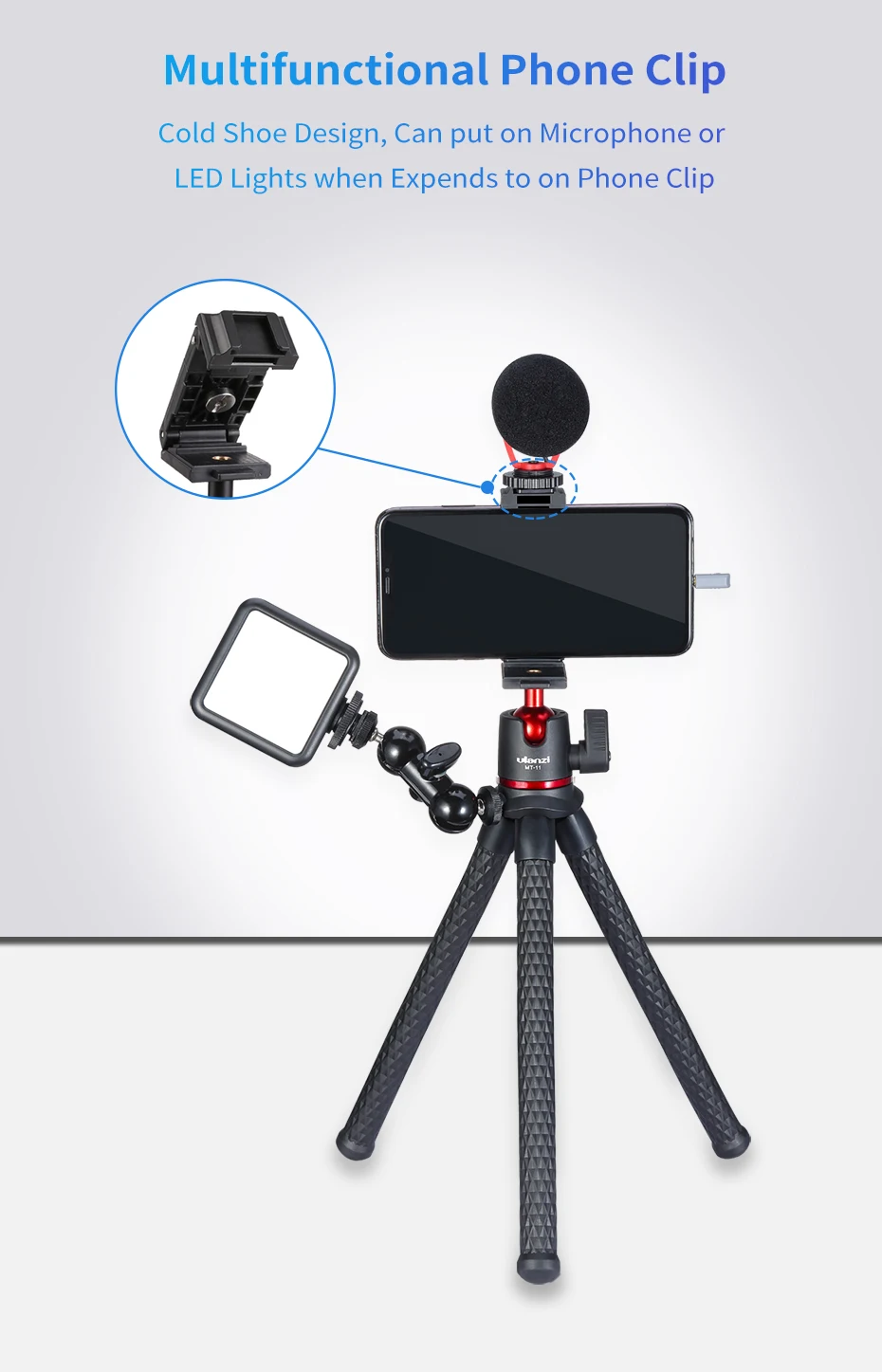 Портативный Гибкий штатив Осьминог с удлинителем 1/4 винт для Magic Arm Zoom H1 H1n H2 H2n H4n pro
