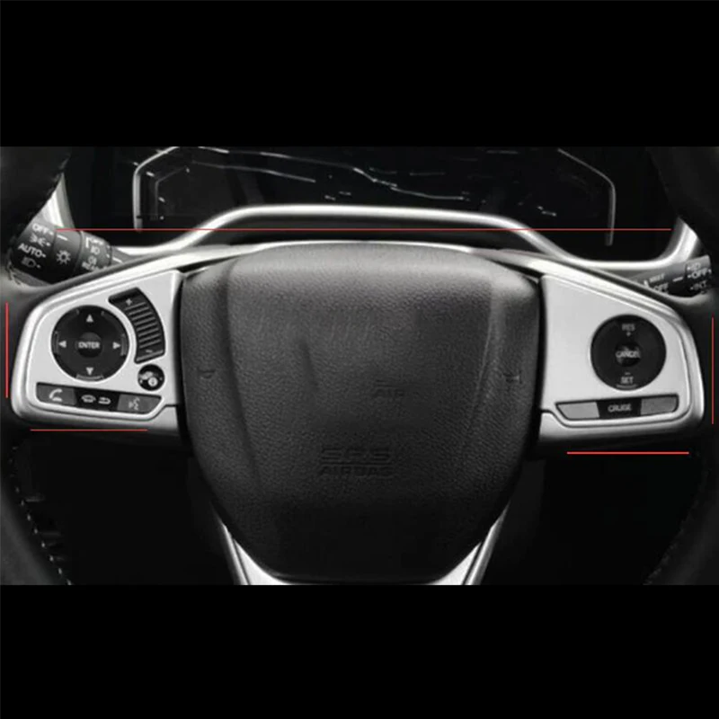 

ABS Chrome For Honda CR-V CRV 2017 2018 Car Accessories Rear Package Steering Wheel Frame Cover Trim U Style Car Styling