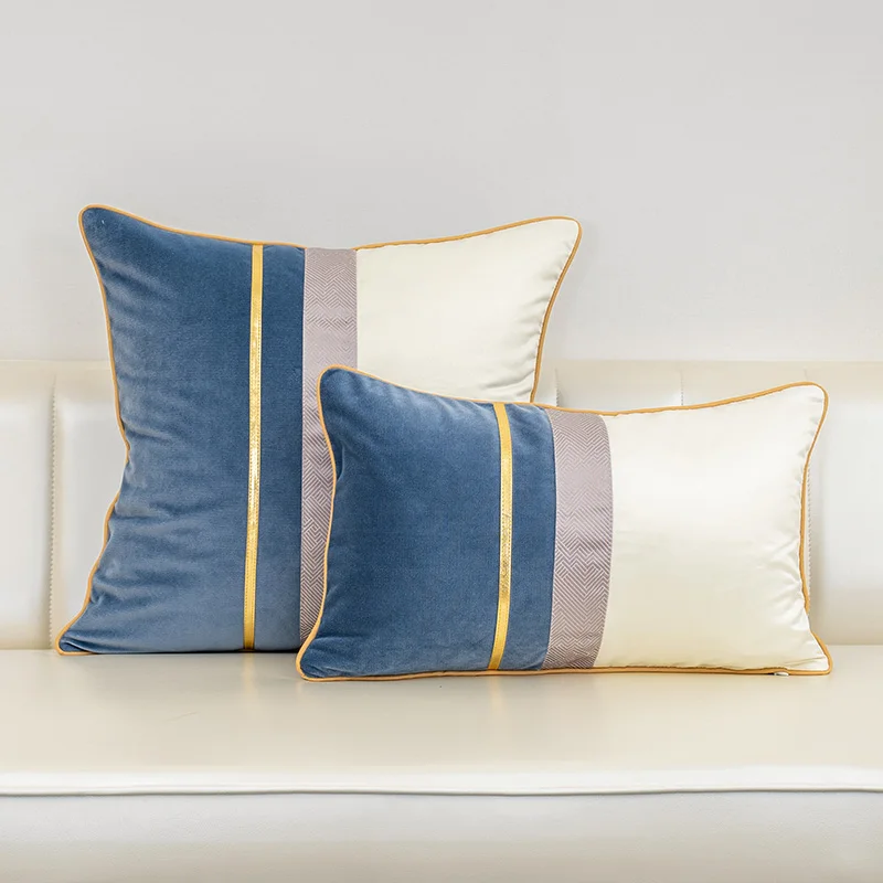 Простые роскошные бархатные кожаные Разноцветные наволочки темно синие желтые