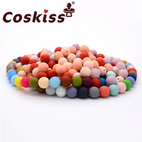 coskiss 100pcs food grade round silicone beads 12mm baby teething necklace toy diy pacifier chain care baby teether product bpa