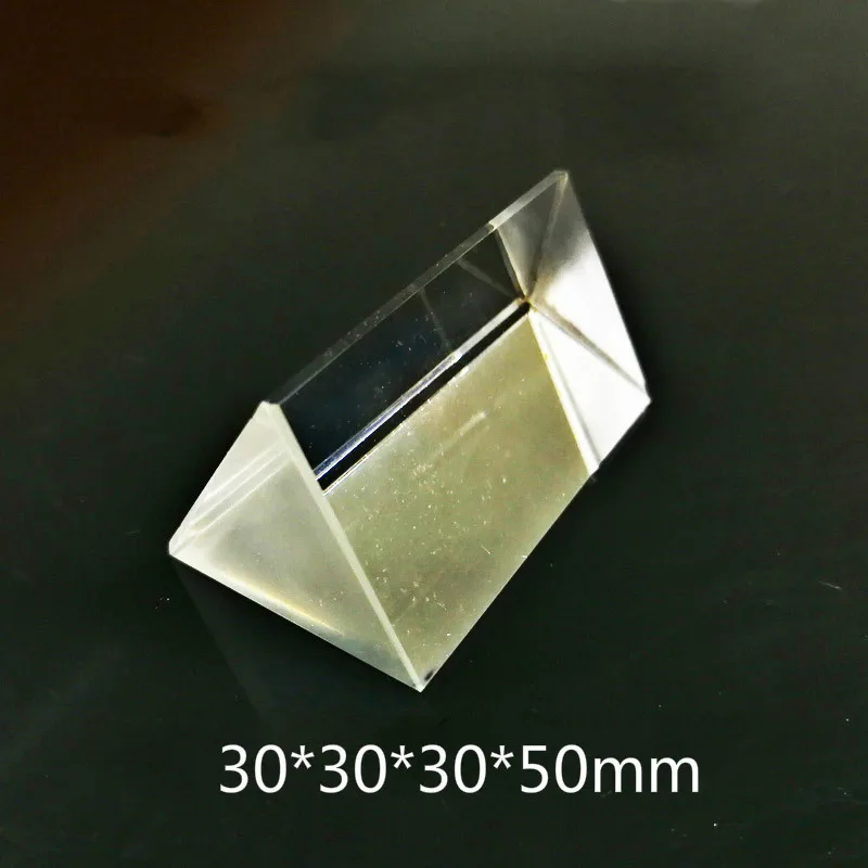 

Треугольная Радужная Призма Стекло 30*30*30*50 мм оптическое стекло равносторонний преломления призмы для спектра наблюдения Радуга
