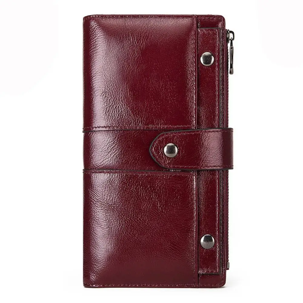 Женский клатч кошелек из натуральной кожи Дамский бумажник с монетницей и Rfid