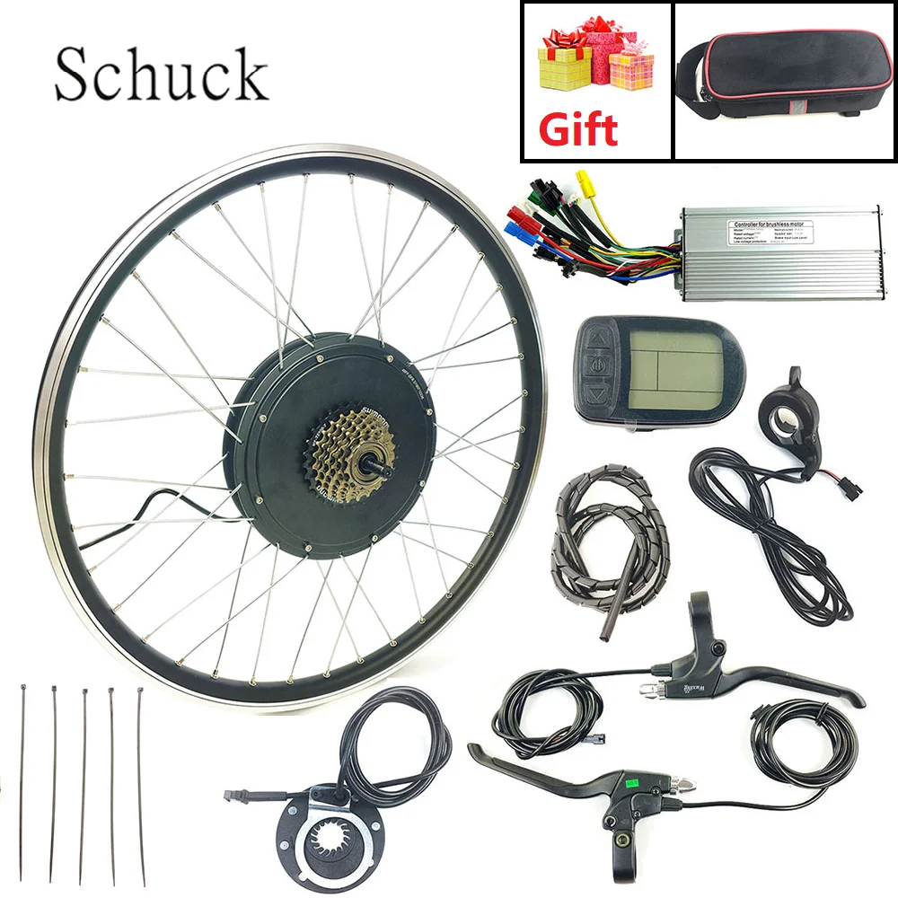 SCHUCK Электрический велосипед конверсионный комплект 48V1000W заднее колесо мощный мотор с LCD5 дисплей 16-28 дюймов 700C со спицами и ободом