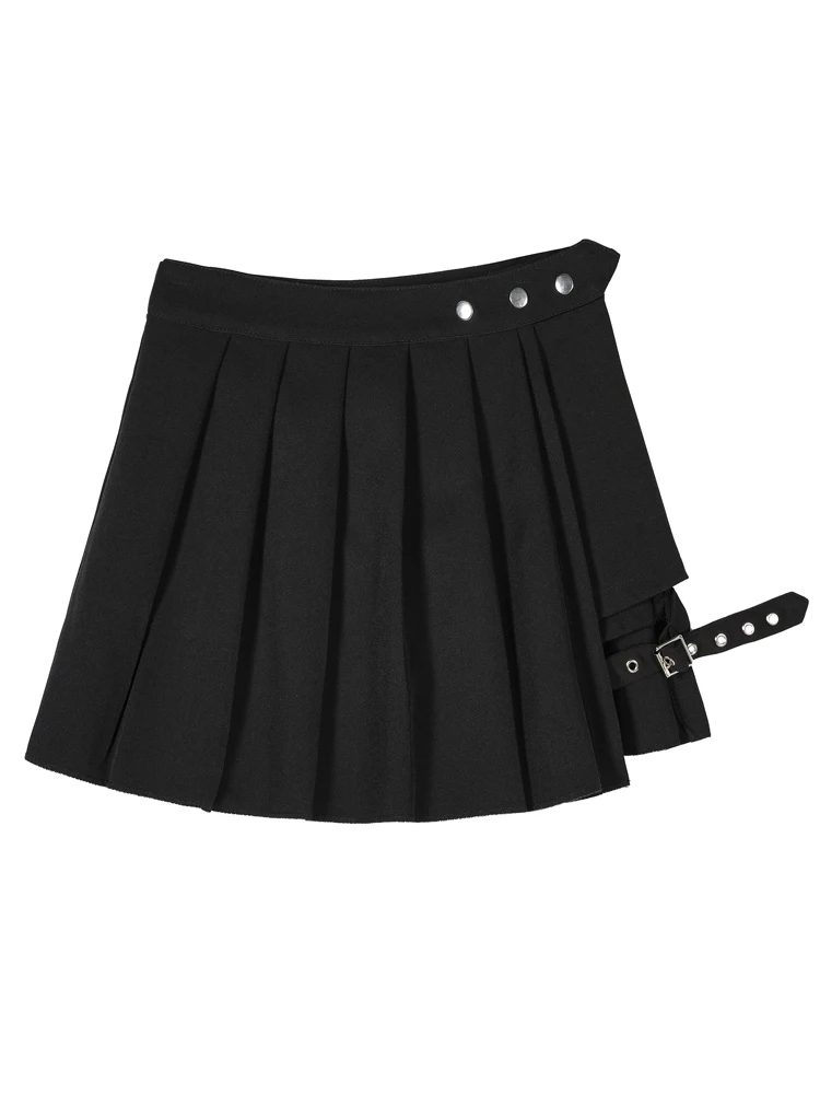 

Women Summer Sets 2020 Fashion Skinny Tank Tops + Loose Pleated Skirts Two Piece Sets Streetwear Solid Sexy Female Black Suits