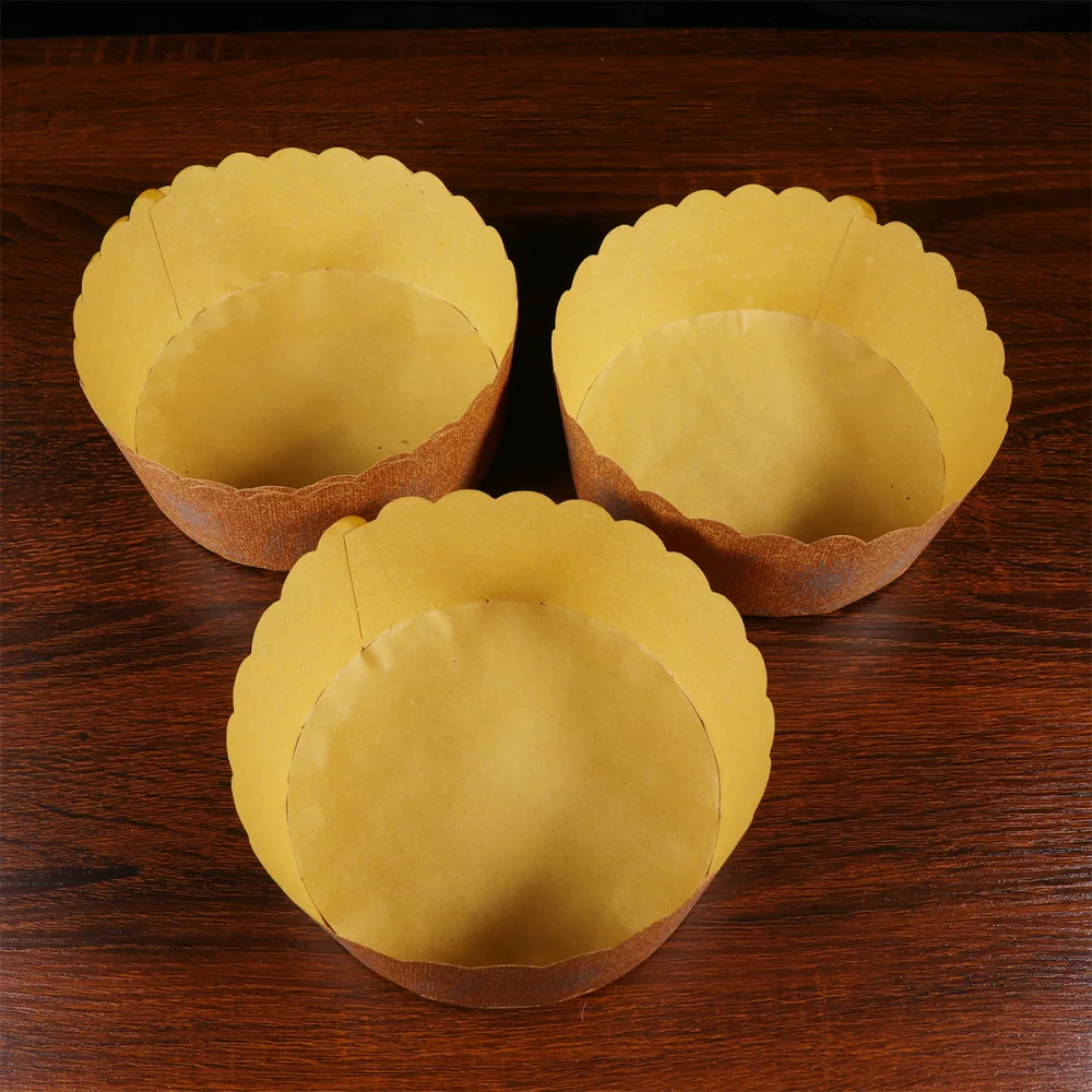 

90PCS 6 Inches Large Kraft Paper Muffin Cups Sunflower Pattern Cupcake Paper Liners Cake Baking Molds