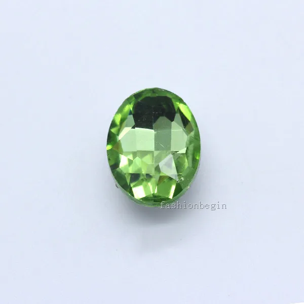lt green 9p 18x25 мм Овальный цвет с заостренным фольгированным дном назад стеклянный модный камень граненые хрустальные стразы Драгоценности детские игрушки Обувь Одежда ремесло DIY - Цвет: lt green