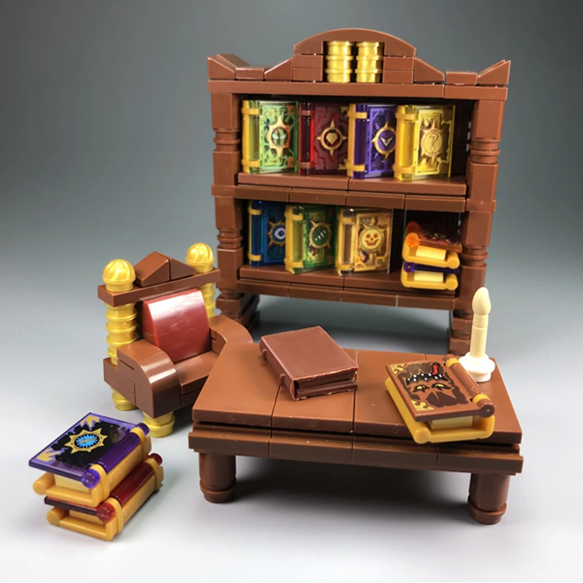 Фигурка аксессуары для конструктора Классическая книжная полка волшебный стол