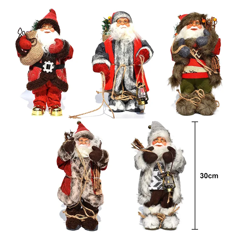 Decoraci&oacute;n navide&ntilde;a para ni&ntilde;os, mu&ntilde;eco de Pap&aacute; Noel de 30cm, adorno de &aacute;rbol de Navidad, decoraci&oacute;n del hogar de A&ntilde;o Nuevo, regalo para ni&ntilde;os, mu&ntilde;eco de Pap&aacute; Noel-5
