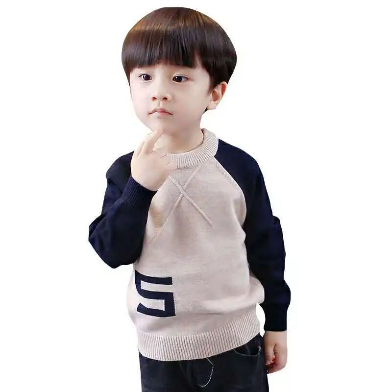 

2021 New Knitting Spring Autumn Winter Sweater Baby Boys Kids Children's Warm Plus Velvet Thicken Top High Quality