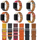 Ремешок из натуральной кожи для Apple Watch band 45 мм 41 se, кожаный браслет для iWatch series 5 4, 38 42 40 мм 44