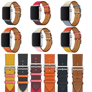 Ремешок из натуральной кожи для Apple Watch band 45 мм 41 se, кожаный браслет для iWatch series 5 4, 38 42 40 мм 44