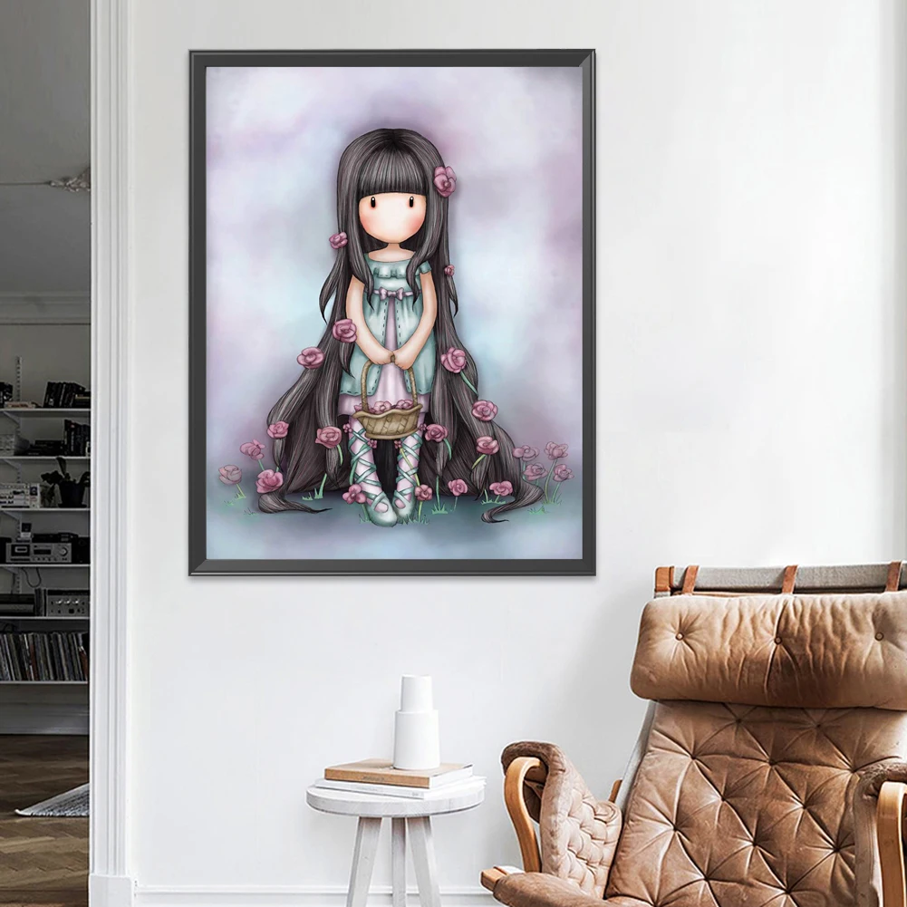 DIY штампованная вышивка крестиком кукла напечатана на холсте вышивальные наборы