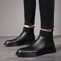 2020 spring chelsea boots men business shoes fashion men brand shoes high quality black footwear ka2009