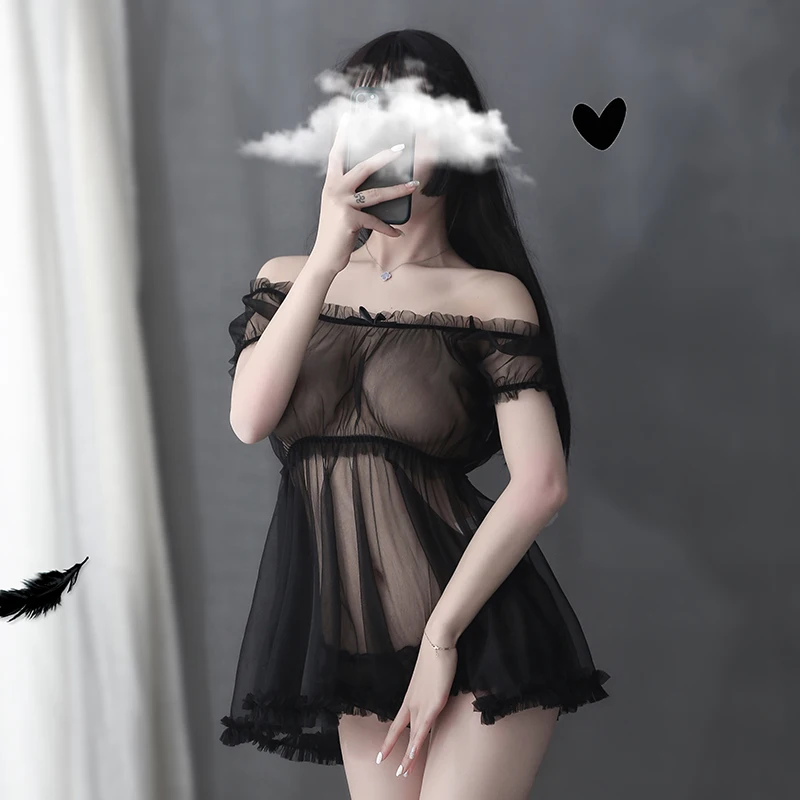 Кружевное нижнее белье черное белое прозрачное милое сексуальное для сна