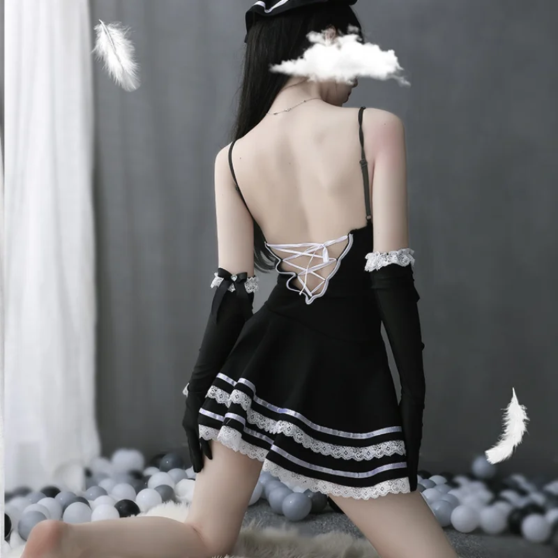 

sexy maid cosplay costume uniform temptation cute black dress sexy princess costume suit black glove one-piece dress