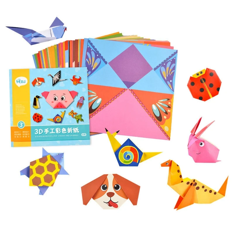 

54pcs Children Origami Paper Book 3D Puzzle DIY Folding Toy Kids Handmade Toys Y4UD