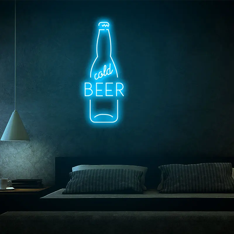 

Cold Beer Neon Sign Pool Room Custom Led Light Sign Wall Art Romance Wedding