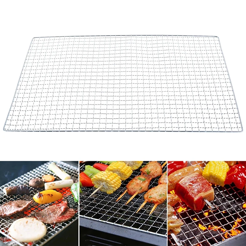 

1pc BBQ Rack Stainless Steel Grill Grate Grid Wire Mesh Outdoor Barbecue Rack Cooking Replacement Net Mat BBQ Grill Accessories