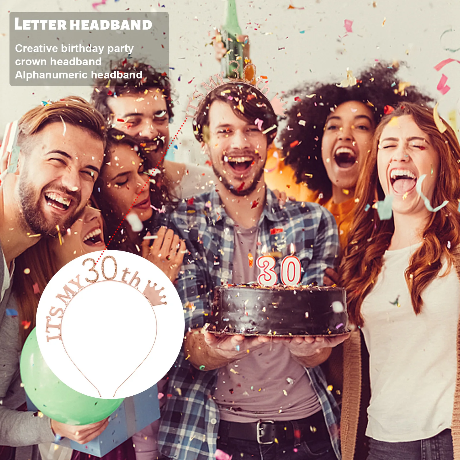 

Creative Birthday Party Crown Headband Number Letter Headband Birthday Party Headwear