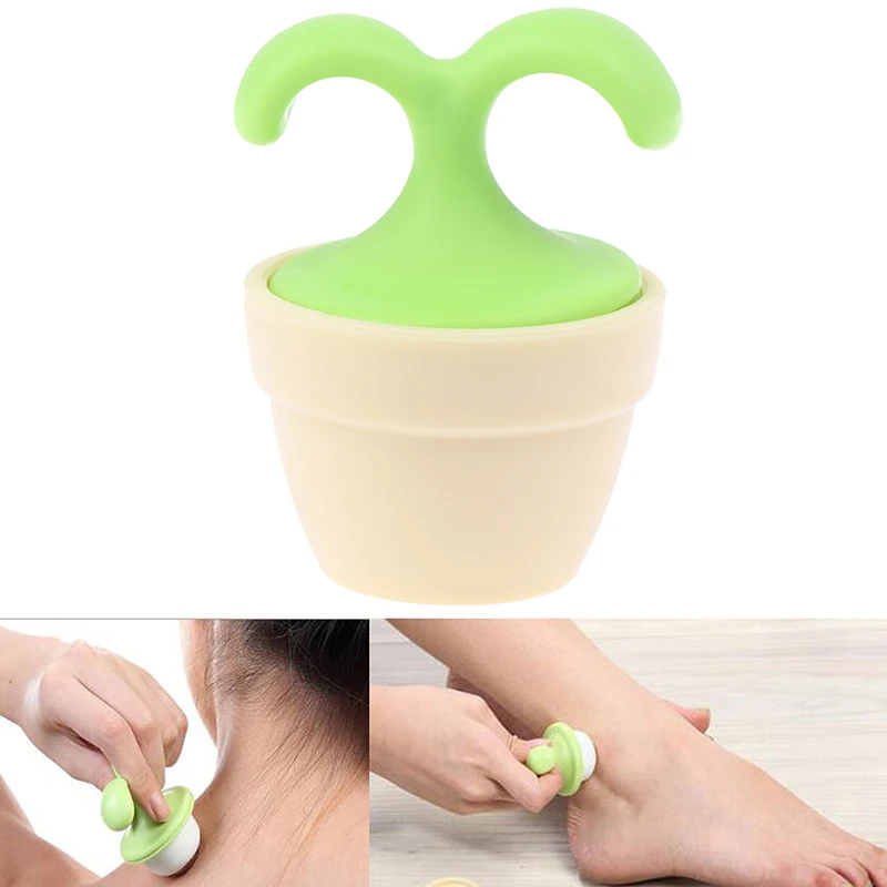

Cute Mini Potted Plant Shaped Massager Handheld Body Manual Massager Roller Ball Bead Relaxation Neck Foot Face Lift Beauty Tool