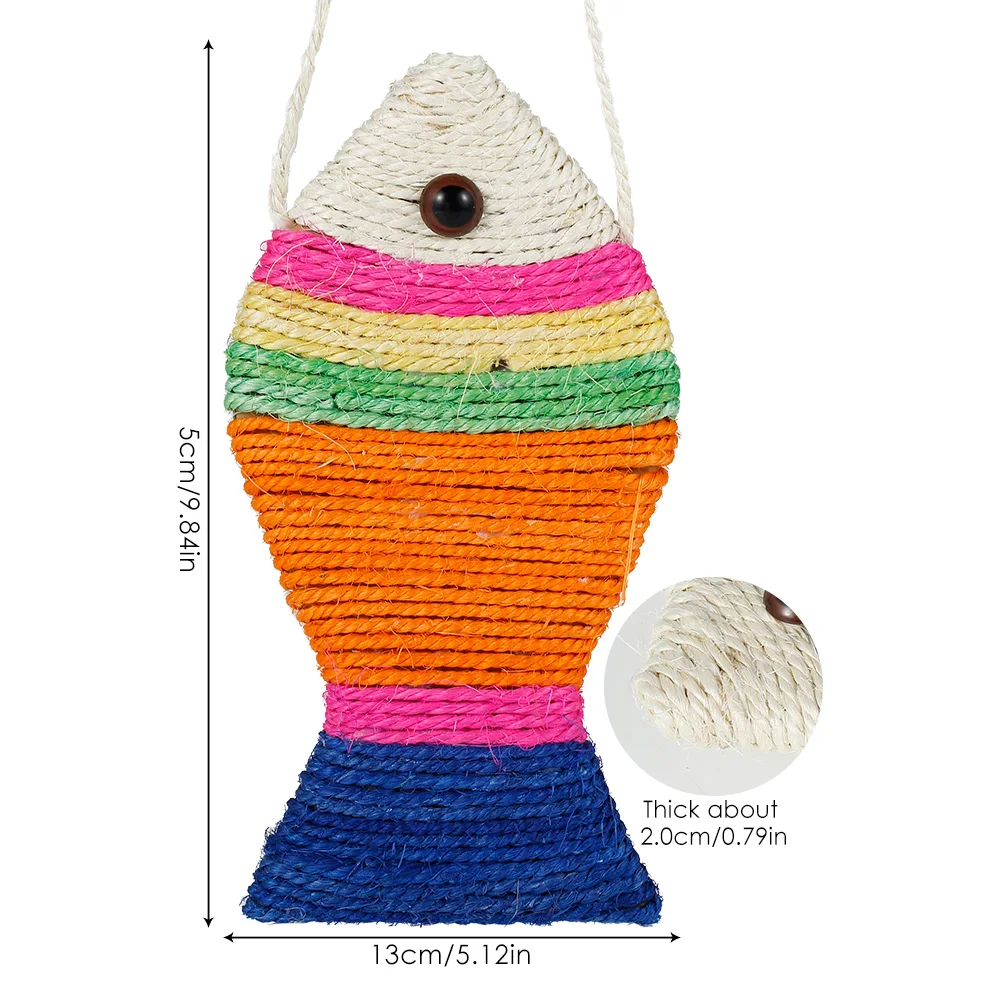 

2pcs Sisal Rope Cat Scratch Board Fish Shape Cat Scratching Pad Colorful Toy Funny Interactive Pet Creative Claw Grinding Toy