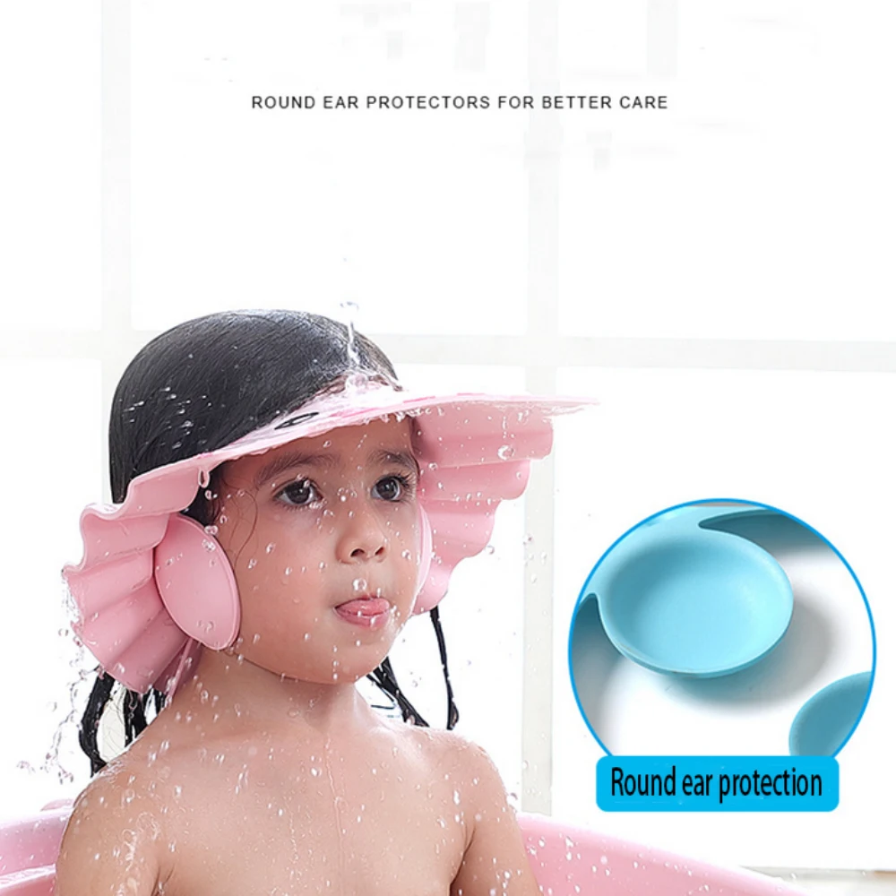 

Детский шампунь колпачок для мытья волос детский банный козырек шапки регулируемый щит Водонепроницаемый защита ушей глаз Детские младенч...
