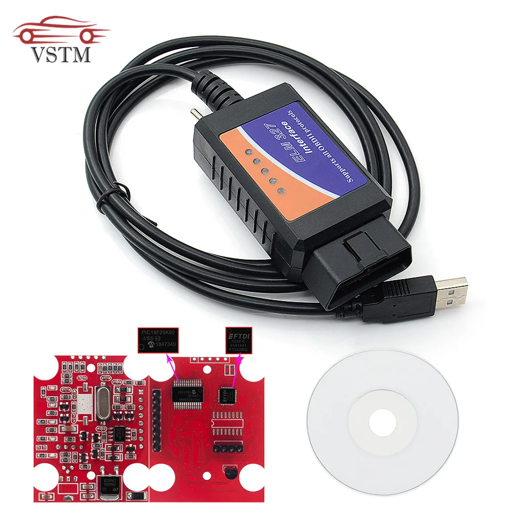 2019 Mini ELM327 USB FTDI PIC18F25K80 чип OBD2 считыватель кодов HS CAN/MS CAN Переключатель ELM 327 Bluetooth