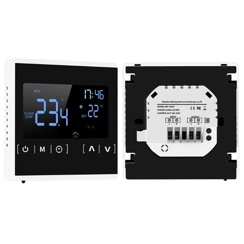Термостат для теплого помещения с сенсорным экраном 110 В 120 220 230 терморегулятор 16