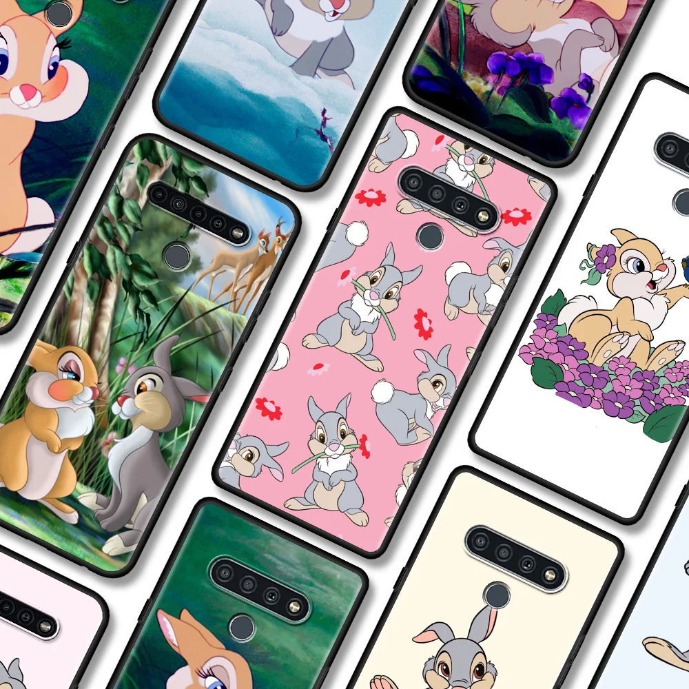 

Cute Rainbow Rabbit phone case For LG K71 61 52 50 42 41 40S G8 7 6 Thinq plus caso Fundas coque soft Bumper smartphone