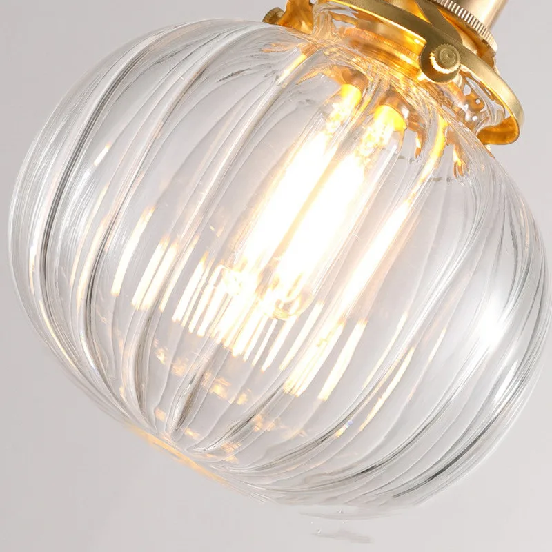 Настенный ретро-светильник из латуни и стекла в японском стиле скандинавский