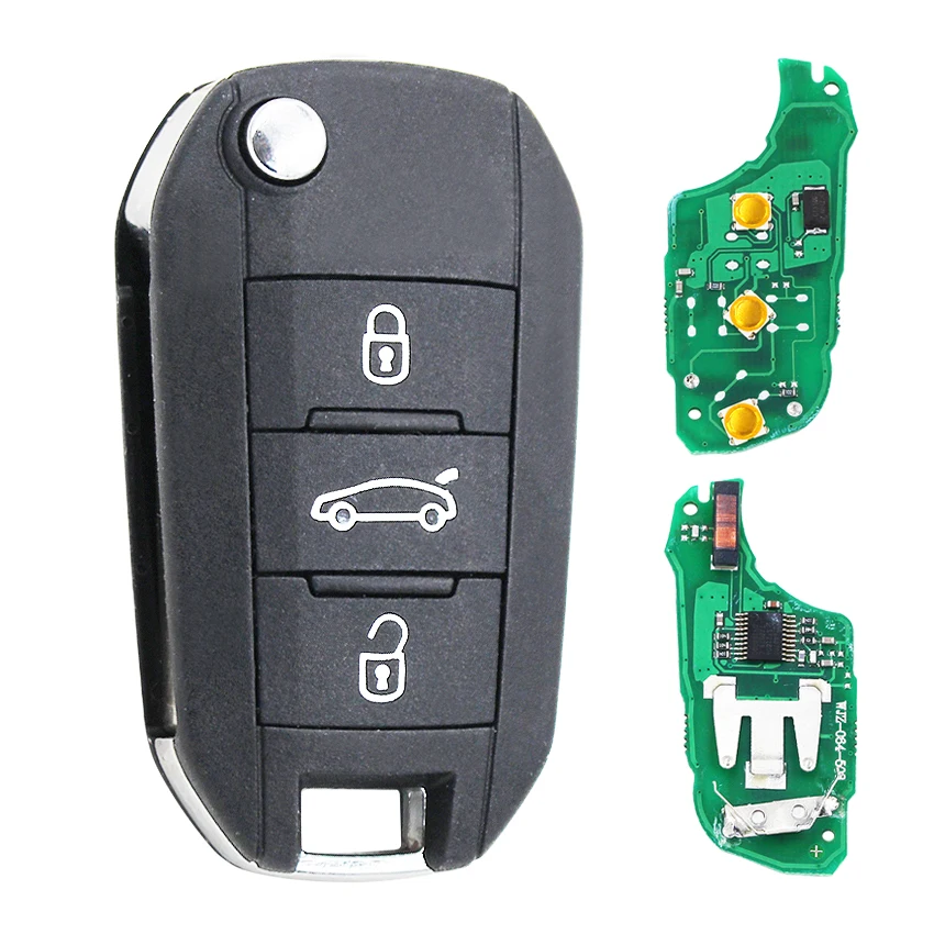 New Replacement 3 Button Folding Flip Remote Key Fob 433MHz ID46 PCF7941 Chip for Citroen C4 Elysee with HU83 Uncut Blade | Автомобили и
