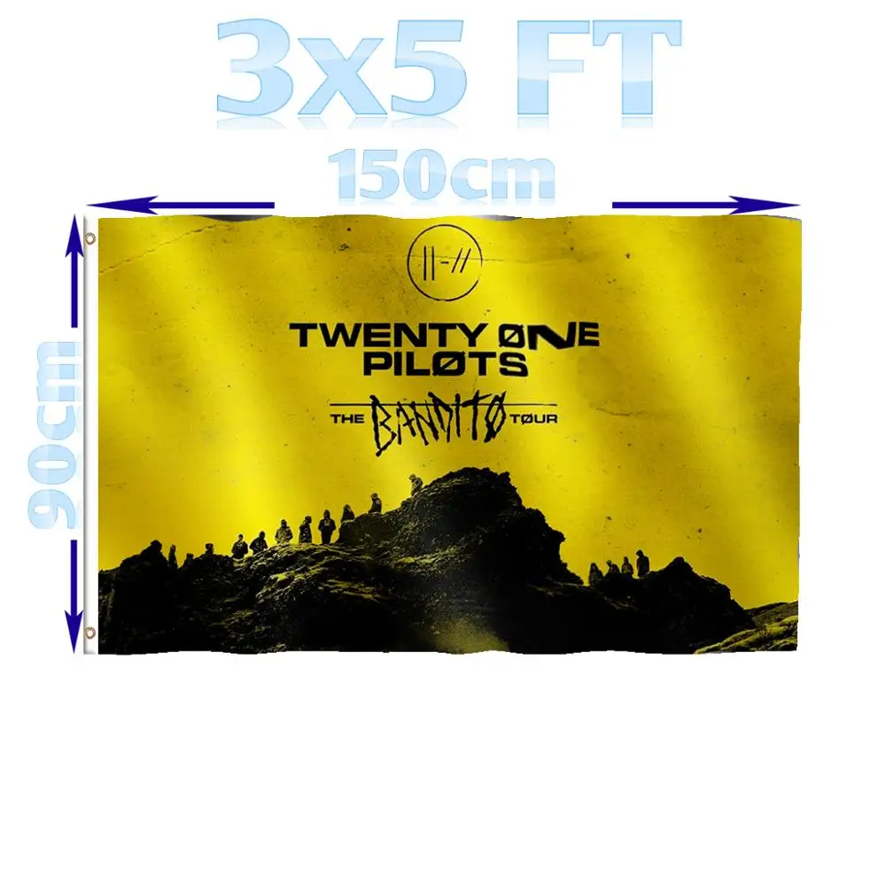 

BENFACTORY Store 3x5 Ft Twenty One Pilots The BANDITO Tour People Stand Mountain Post Flag Single Layer 100D Polyester