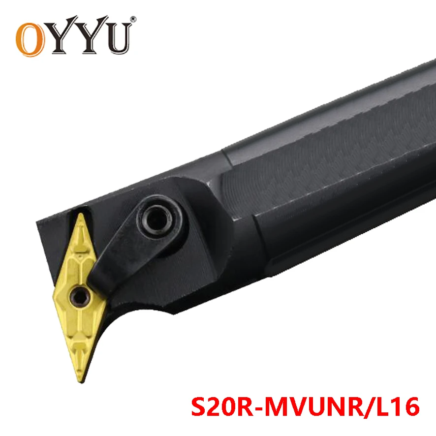 

OYYU S20R-MVUNR16 S20R-MVUNL16 Держатель инструмента для внутренней токарной обработки 20 мм MVUNR MVUNL Твердосплавные пластины с ЧПУ с ЧПУ Для расточной оправки с хвостовиком используется VNMG16