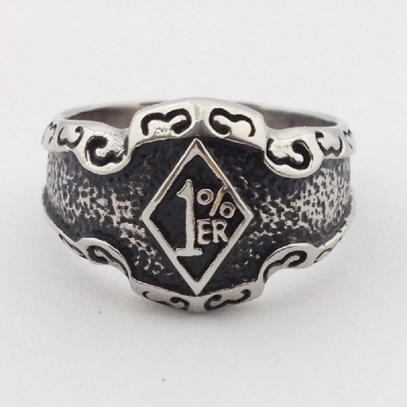 

1%er One Percent Biker Motorcycle Club Men's Stainless Steel Ring
