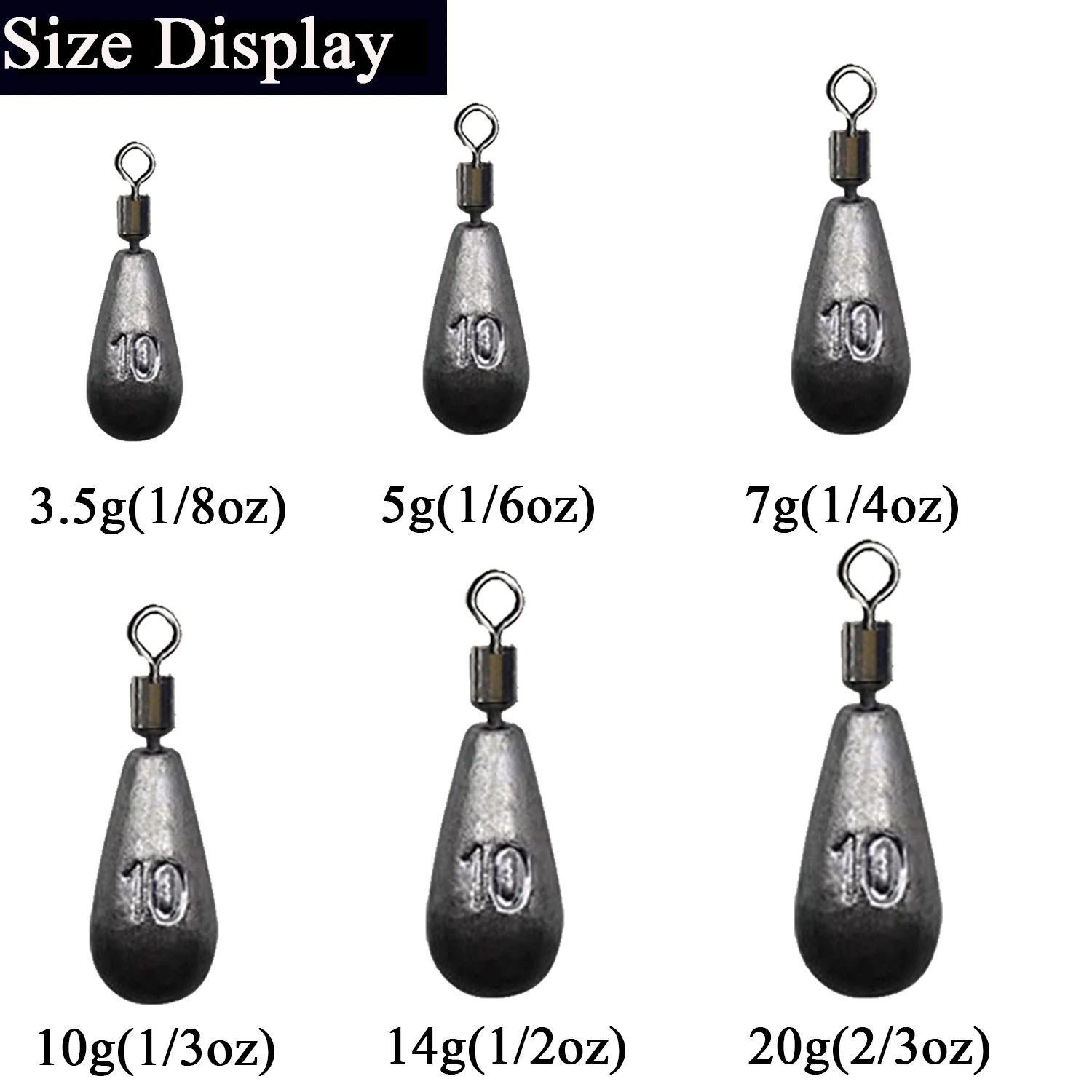 5pcs/lot Fishing Weights Sinkers 5g 7g 10g 14g Soft Bait Sinker Fishing Tackle Accessories 2