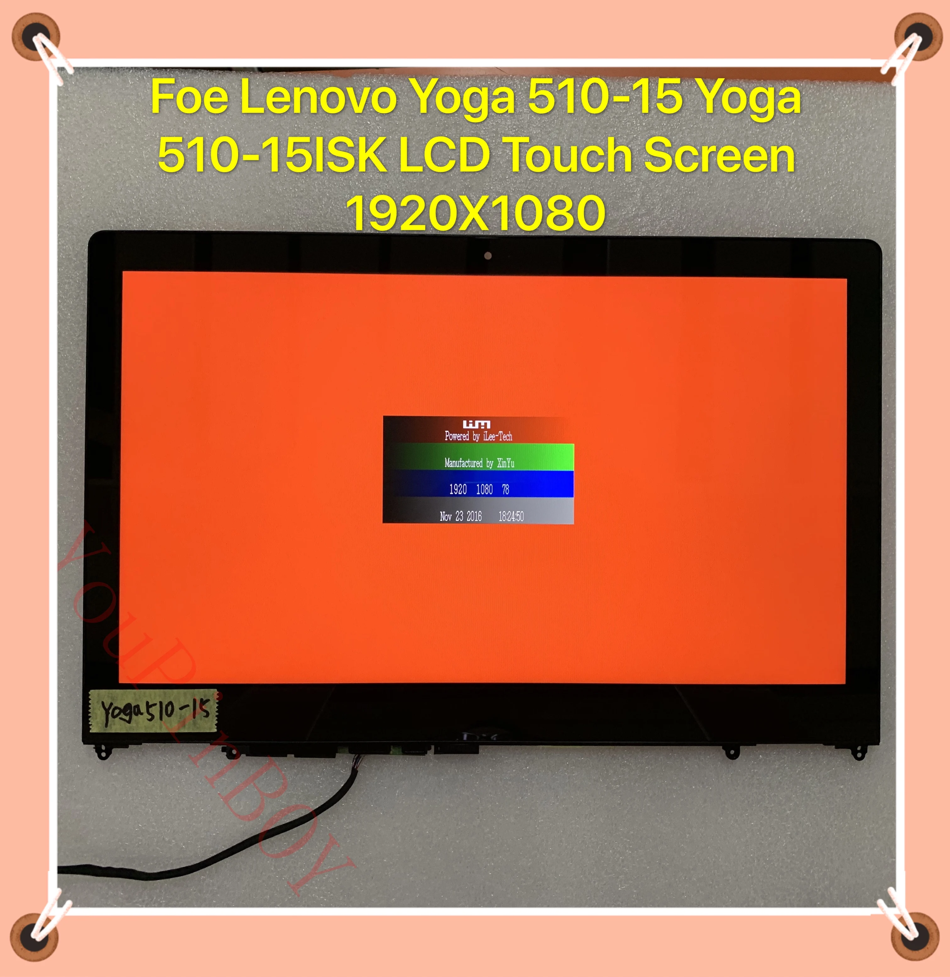Дигитайзер сенсорного ЖК экрана в сборе с рамкой для Lenovo Yoga 15 6 series 510 15ISK 15IKB ''FHD