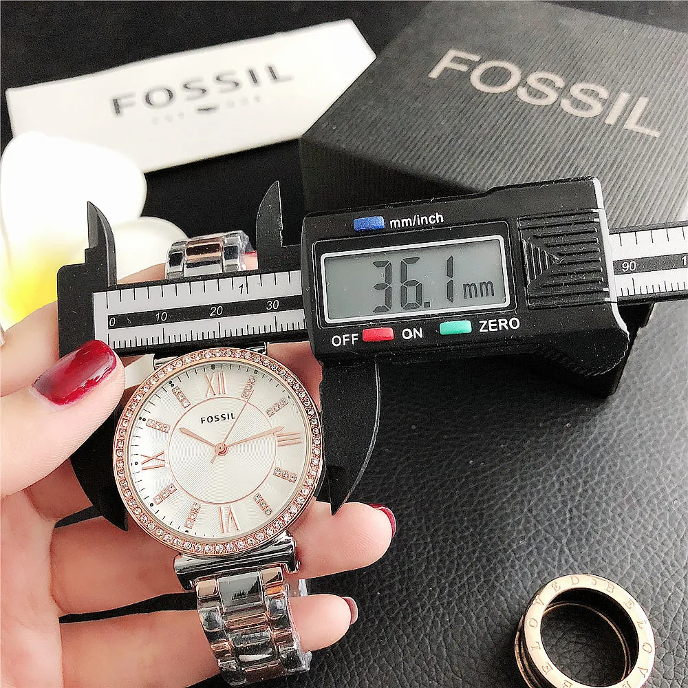 

Fossil- Quartz Wrist Dress Women Watches Silver Bracelet Ladies Watch Stainless Steel Clock Casual Watch