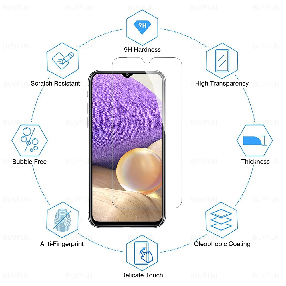 Закаленное стекло 6 5 дюйма для Samsung Galaxy A32 5G 4G A31 A30 A30s Защитная пленка экрана с