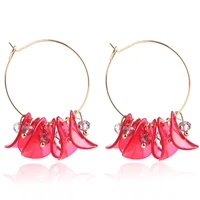 fashion fresh orange flower tassel long dangle earrings for women lady birthday wedding gift drop earrings jewelry
