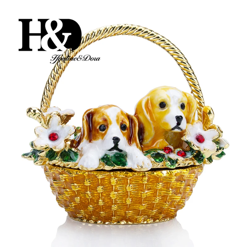 H & D откидная металлическая коробка для безделушек ручная роспись Ювелирное