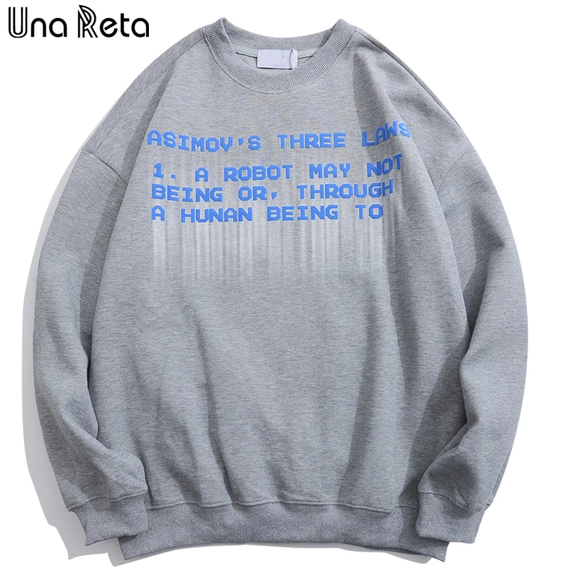 

UnaReta Sweatshirts Men Autumn Spring 2022 Men Clothing Pullover Harajuku Letter Print Tops One Piece Plus Size Pull Sweatshirt