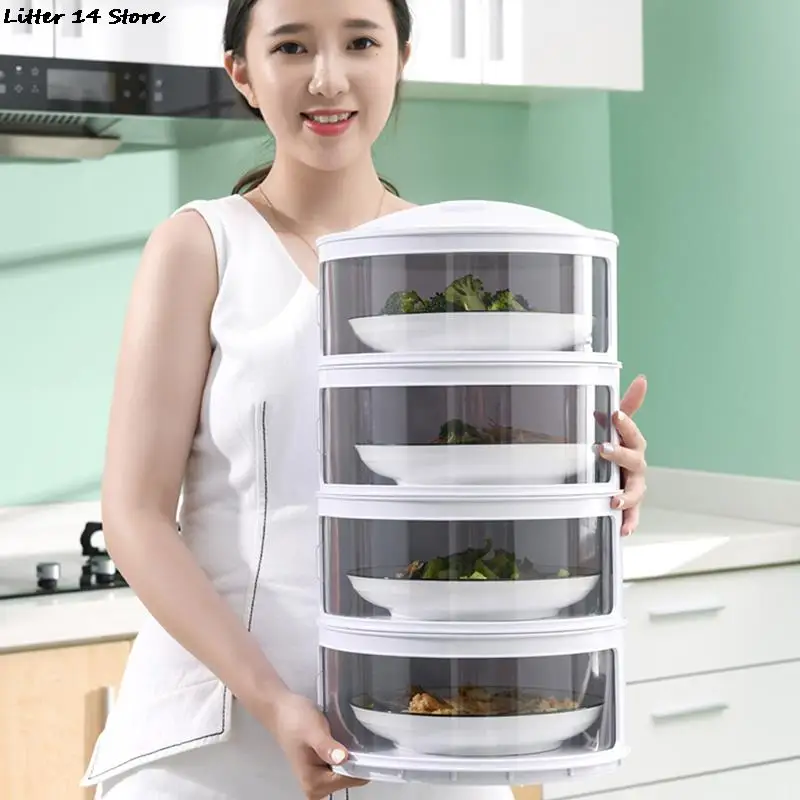 

Heat Preservation Dish Rack Storage Dustproof Plastic Food Cover Dish Shelf