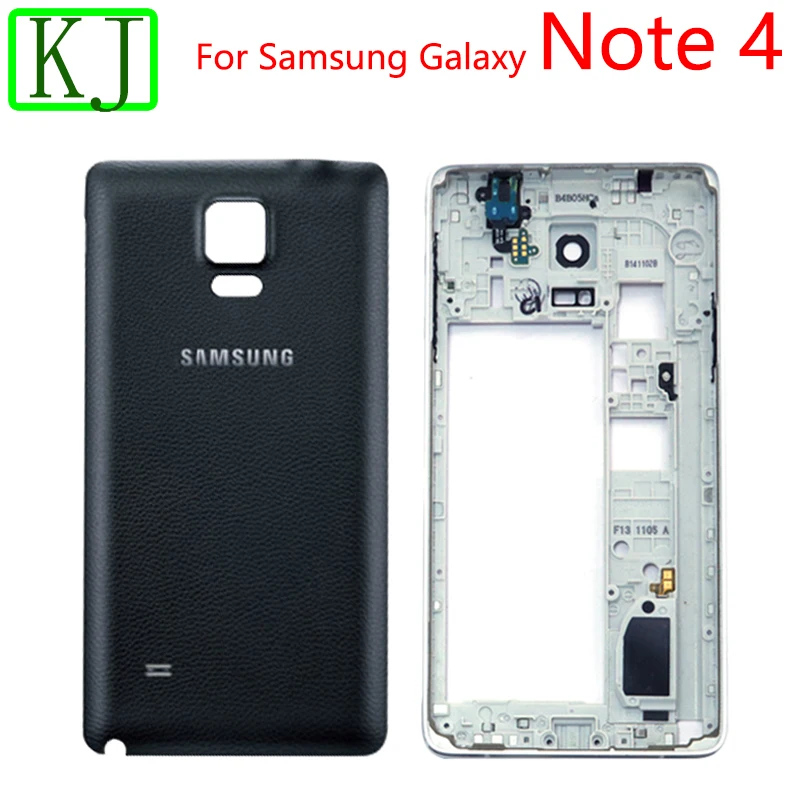 Оригинальная средняя рамка Задняя крышка батареи для samsung Galaxy Note 4 N910F N910A N910P N910C средняя пластина рамка Корпус задняя крышка