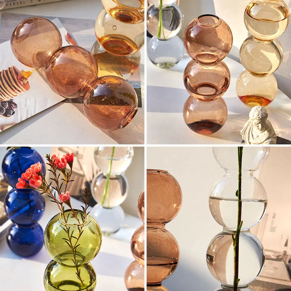 

Nordic home decor Crystal Ball glass Flower vase decoration home Decorative Hydroponic vases Terrarium Wedding Table bubble vase