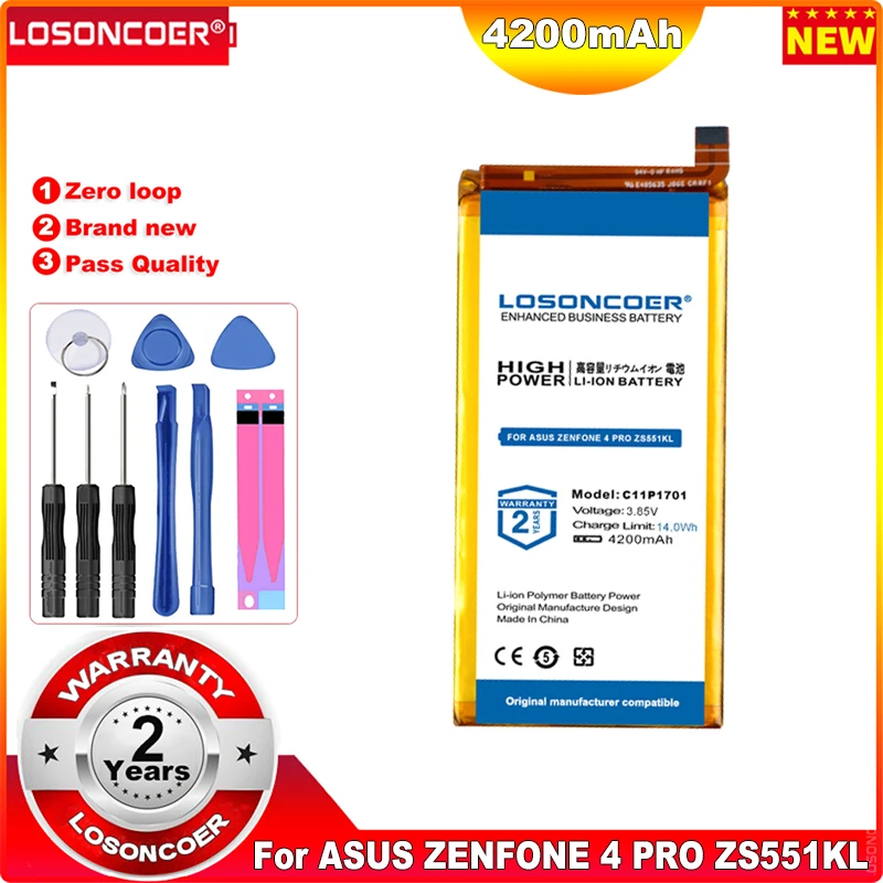 

Original LOSONCOER 4200mAh C11P1701 Battery For Asus Zenfone 4 Pro ZS551KL