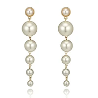 trendy pearls earrings vintage long drop elegant wedding dangle earrings for women fashion jewelry gifts