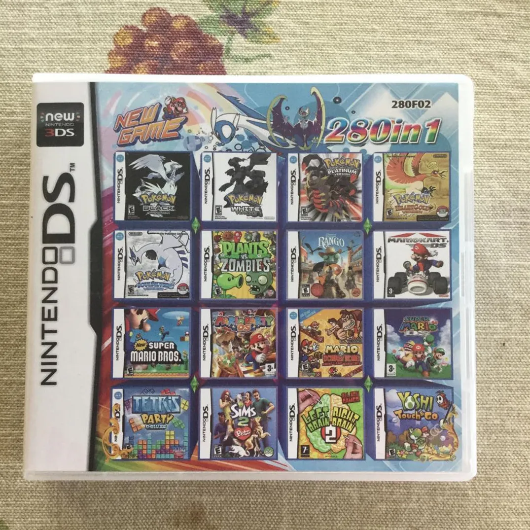 

280 Games in 1 Video Game Card Cartridge for Original Nintendo NDS NDSL NDSI NDSiLL/XL 2DSLL/XL 2DS 3DS 3DSLL/XL